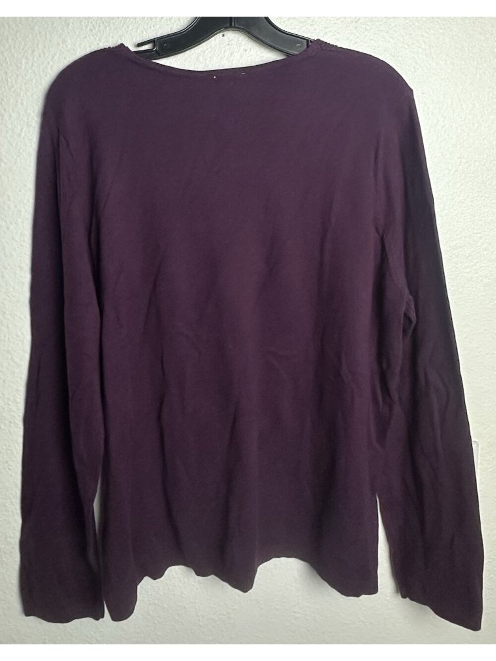 Talbots Factory Women's Plum Purple Fine Knit Cotton V-Neck Sweater XL New - Picture 3 of 9